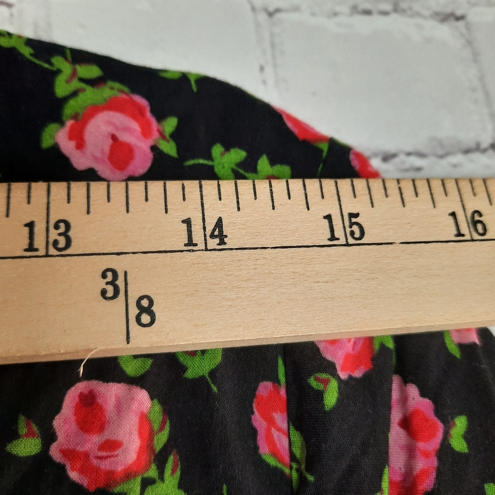TOBI Black Red Floral Print Mini Dress Size M - Picture 13 of 15
